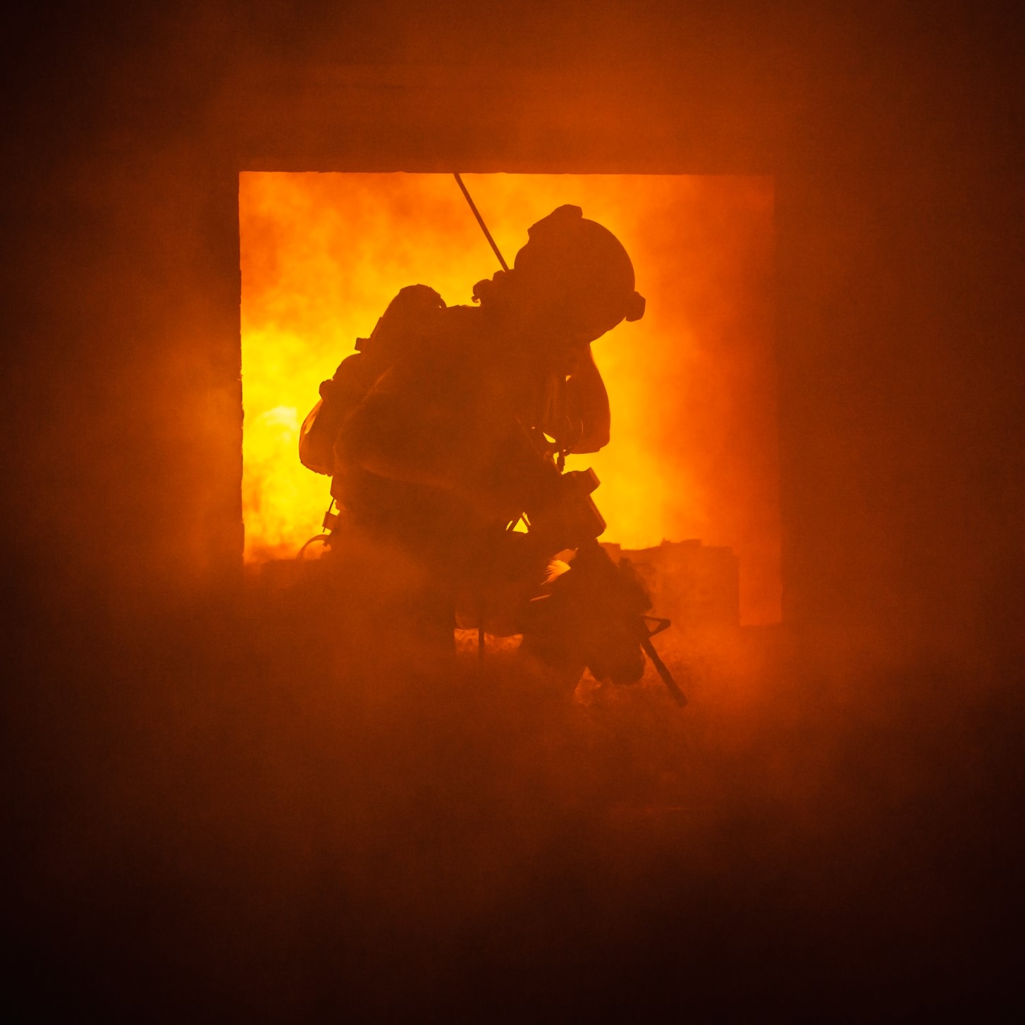 on fire
