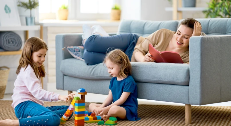happy family is relaxing