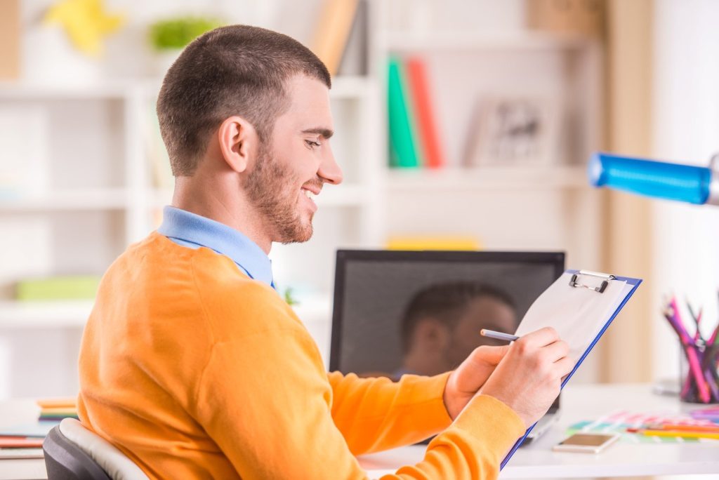 Male office work
