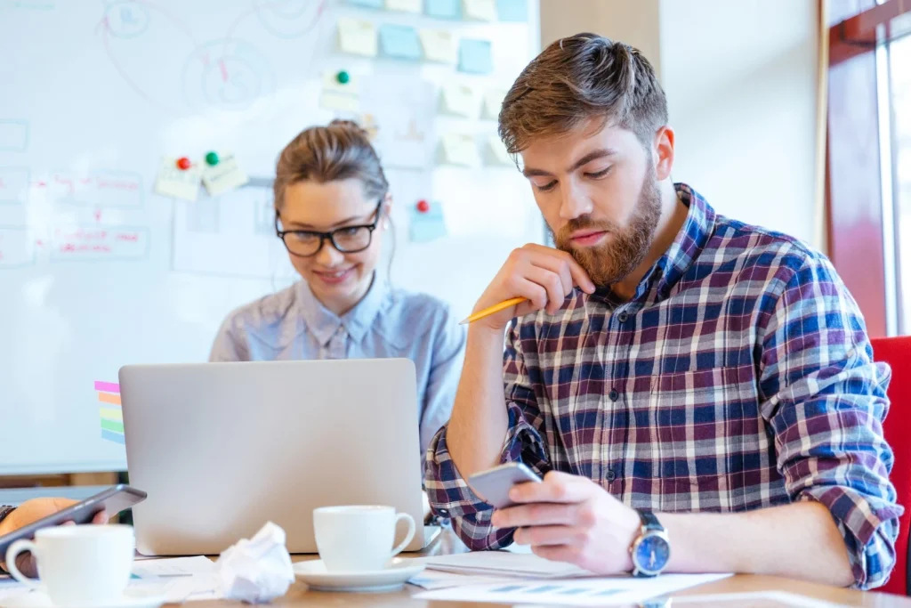 people working in office